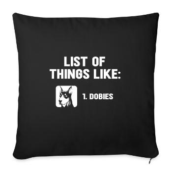 Doberman Pinscher Chien Dobie - Housse de coussin décorative 45 x 45 cm - noir - Devant