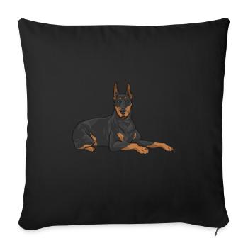 Doberman Pinscher Chien Dobie - Housse de coussin décorative 45 x 45 cm - noir - Devant