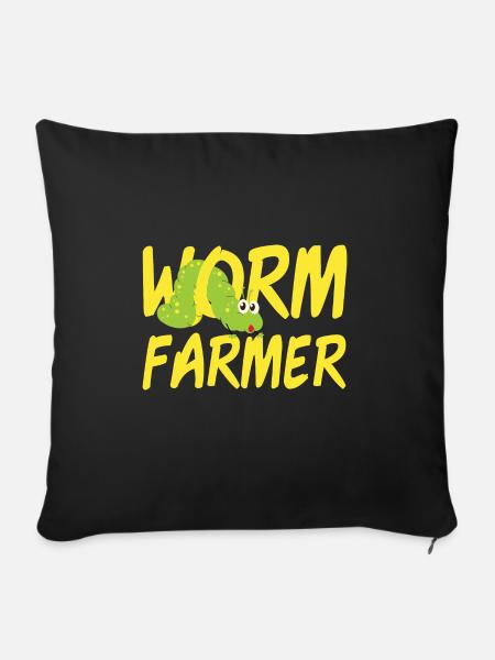 Worm Farmer - Sofakissenbezug 45 x 45 cm - Schwarz
