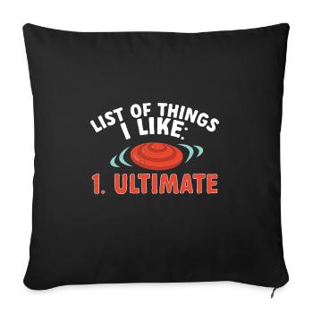 Disque de lancer de frisbee ultime - Housse de coussin décorative 45 x 45 cm - noir - Devant