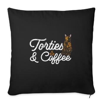 Schildpatt Katze Tortoiseshell Cat Tortie - Sofakissenbezug 45 x 45 cm - Schwarz - Vorne