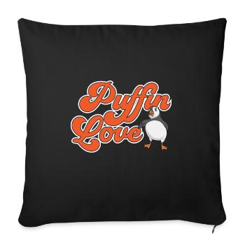 puffin puffin auke birds Lunde - Sofa pillowcase 17,3'' x 17,3'' (45 x 45 cm) - black - Front