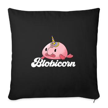 Blob fish - Sofa pillowcase 17,3'' x 17,3'' (45 x 45 cm) - black - Front