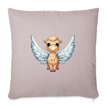 Ange lama avec des ailes - Housse de coussin décorative 45 x 45 cm - taupe clair - Devant