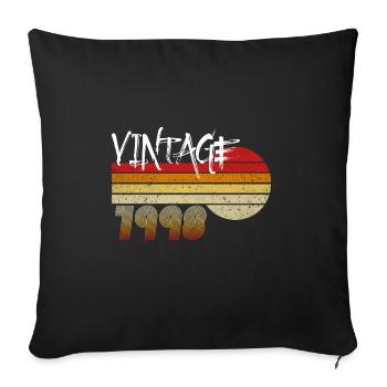 Millésime 1998 - Né en 1998 - Année des Héros ! - Housse de coussin décorative 45 x 45 cm - noir - Devant
