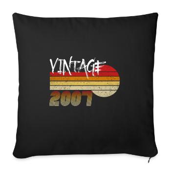 Millésime 2007 - Né 2007 - Année des Héros ! - Housse de coussin décorative 45 x 45 cm - noir - Devant