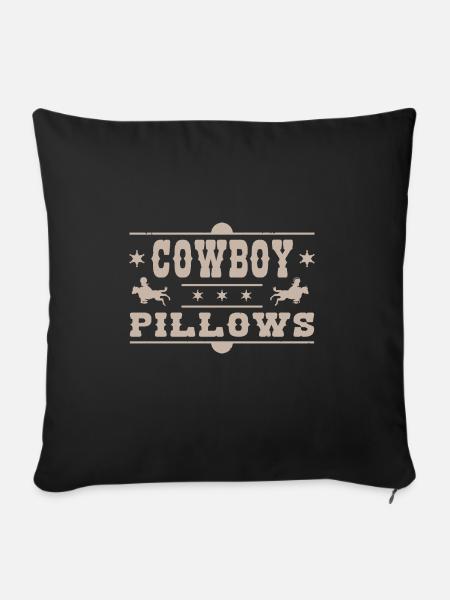 Cowboy Pillows Southern Girl Texas Lady Funny - Sofa pillowcase 17,3'' x 17,3'' (45 x 45 cm) - black
