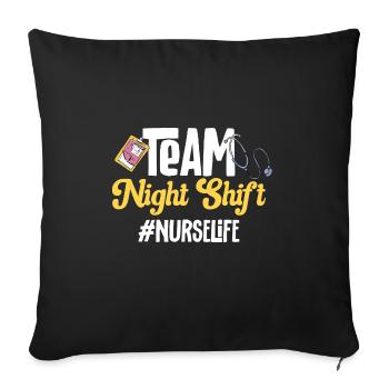 Night Shift Nurse - Sofa pillowcase 17,3'' x 17,3'' (45 x 45 cm) - black - Front