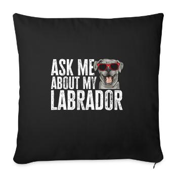 Silver Labrador Retriever Silver Lab - Housse de coussin décorative 45 x 45 cm - noir - Devant
