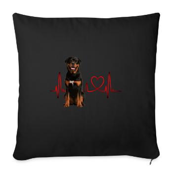 Heartbeat Gift for Dogs - Sofa pillowcase 17,3'' x 17,3'' (45 x 45 cm) - black - Front