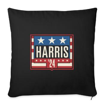 Harris 2024 Vintage Election Patriotic Campaign - Sofa pillowcase 17,3'' x 17,3'' (45 x 45 cm) - black - Front