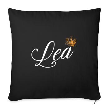 Lea Name for Women Kids Toddlers - Lea Custom Name - Sofa pillowcase 17,3'' x 17,3'' (45 x 45 cm) - black - Front