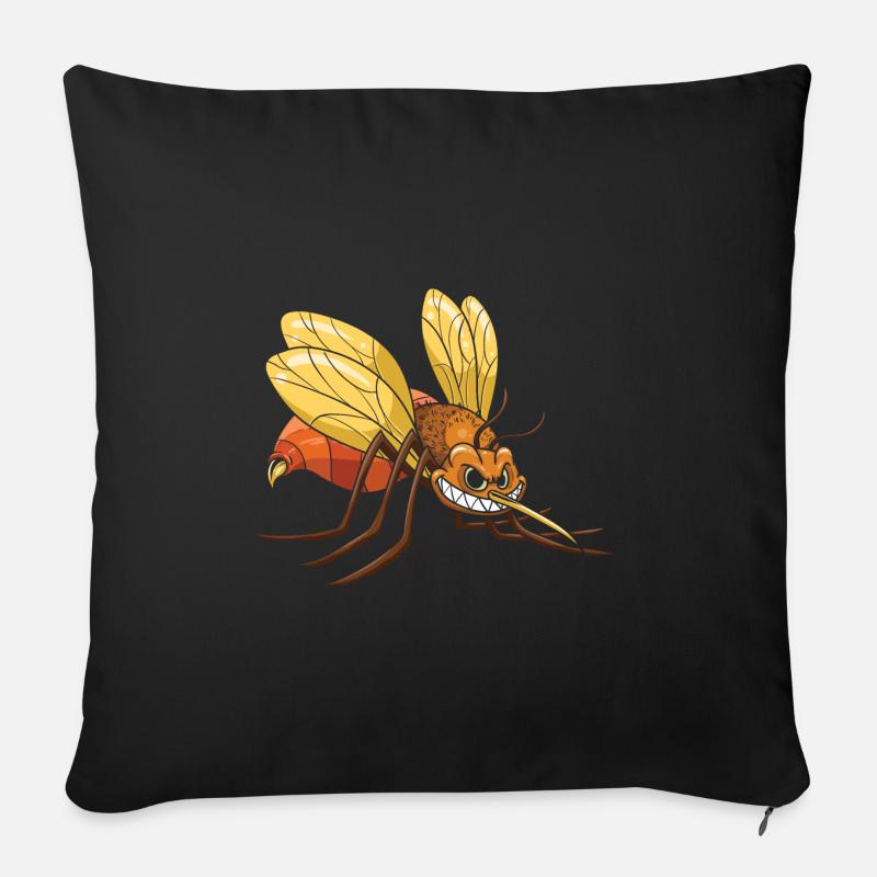 Mosquito, mosquito, mosquito - Sofa pillowcase 17,3'' x 17,3'' (45 x 45 cm) - black
