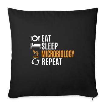 microbiology - Sofa pillowcase 17,3'' x 17,3'' (45 x 45 cm) - black - Front