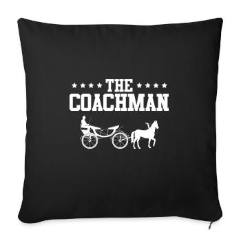 Coach coach horse - Sofa pillowcase 17,3'' x 17,3'' (45 x 45 cm) - black - Front