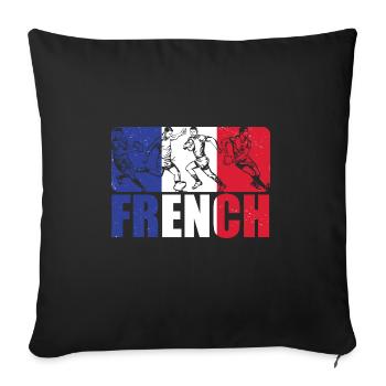 Rugby France Maillot De Rugby Pour Franzsoen France - Housse de coussin décorative 45 x 45 cm - noir - Devant