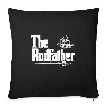Fisherman Fishing Lover Father I Fishing Rod I - Sofa pillowcase 17,3'' x 17,3'' (45 x 45 cm) - black - Front