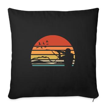 Conception de chasse au canard pour un chasseur de sauvagine - Housse de coussin décorative 45 x 45 cm - noir - Devant