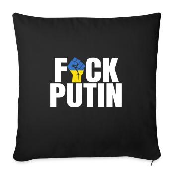 Ukraine - Housse de coussin décorative 45 x 45 cm - noir - Devant