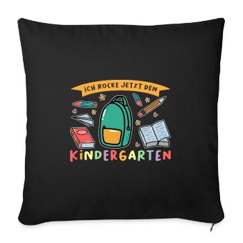 Kindergarten Anfang Kita-Start Geschenk - Sofakissenbezug 45 x 45 cm - Schwarz - Vorne