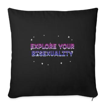 Explorez votre Bisexualité Bisexuelle LGBTQ Bi Pride - Housse de coussin décorative 45 x 45 cm - noir - Devant
