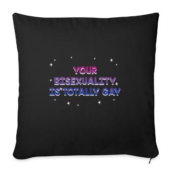 La bisexualité est totalement gay bisexuelle LGBTQ bi - Housse de coussin décorative 45 x 45 cm - noir - Devant