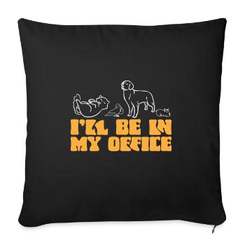 Pet Sitting Cat Dog Pet Sitter - Sofa pillowcase 17,3'' x 17,3'' (45 x 45 cm) - black - Front