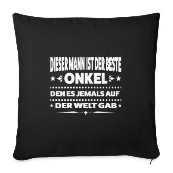 Onkel Familie Onkel Geschenk - Sofakissenbezug 45 x 45 cm - Schwarz - Vorne