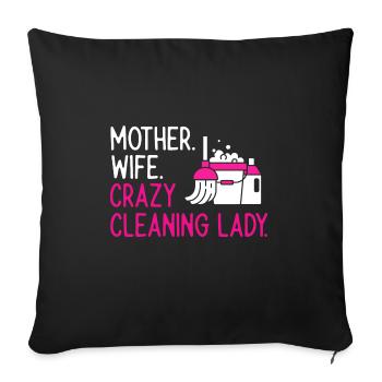Aide domestique, femme de ménage, femme de ménage - Housse de coussin décorative 45 x 45 cm - noir - Devant