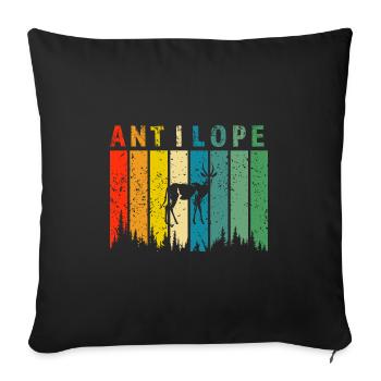 antilope retro design antilope Geschenk - Sofakissenbezug 45 x 45 cm - Schwarz - Vorne