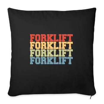 Forklifter Vintage Forklift Driver Retro Forklift - Sofakissenbezug 45 x 45 cm - Schwarz - Vorne