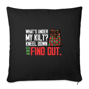 Jupe Tartan Kilt Ecossais - Housse de coussin décorative 45 x 45 cm - noir - Devant