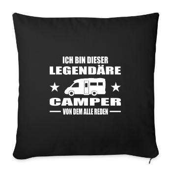 Camping - Sofakissenbezug 45 x 45 cm - Schwarz - Vorne