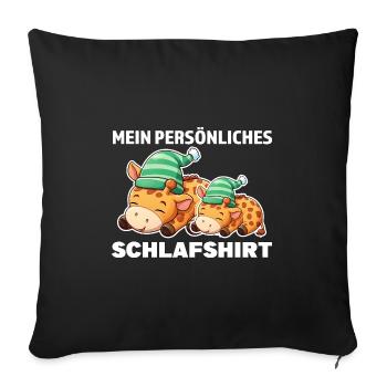 Schlafshirt Giraffe Schlafanzug Geschenk - Sofakissenbezug 45 x 45 cm - Schwarz - Vorne