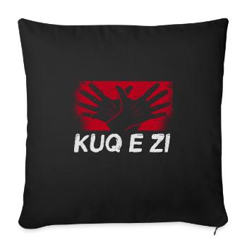 Drapeau albanais Aigle albanais Shqiponja - Housse de coussin décorative 45 x 45 cm - noir - Devant
