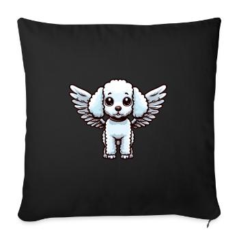 Poodle Angel - Chien élégant avec des ailes - Housse de coussin décorative 45 x 45 cm - noir - Devant