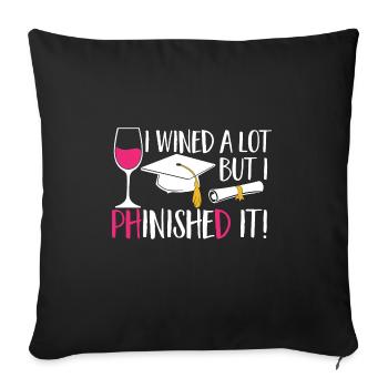 Doctorat Doctorat Doctorat Doctorat - Housse de coussin décorative 45 x 45 cm - noir - Devant