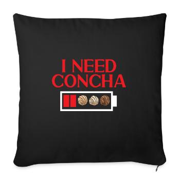 Concha Hispanic Mexican Pan Dulce - Sofa pillowcase 17,3'' x 17,3'' (45 x 45 cm) - black - Front