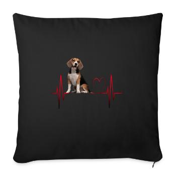 Heartbeat Gift for Dogs - Sofa pillowcase 17,3'' x 17,3'' (45 x 45 cm) - black - Front