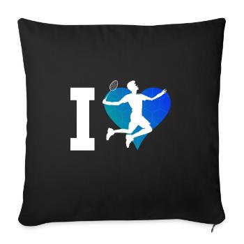 Joueurs de badminton Hommes Femmes Badminton Squash - Housse de coussin décorative 45 x 45 cm - noir - Devant