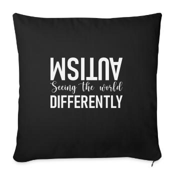 Autisme - Housse de coussin décorative 45 x 45 cm - noir - Devant
