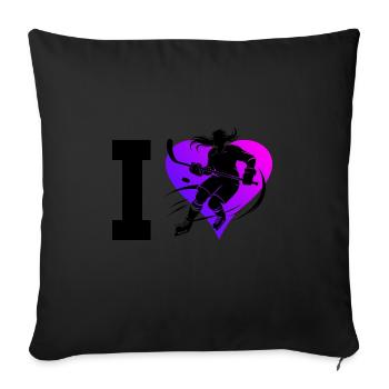 Hockey Players Women Hockey Players - Sofa pillowcase 17,3'' x 17,3'' (45 x 45 cm) - black - Front