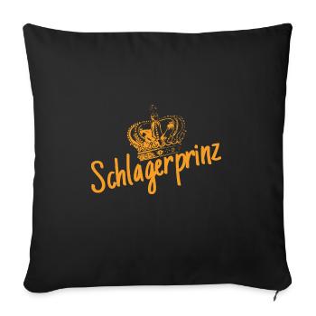 Schlagerprinz Schlagerparty Schlagermusik Geschenk - Sofakissenbezug 45 x 45 cm - Schwarz - Vorne