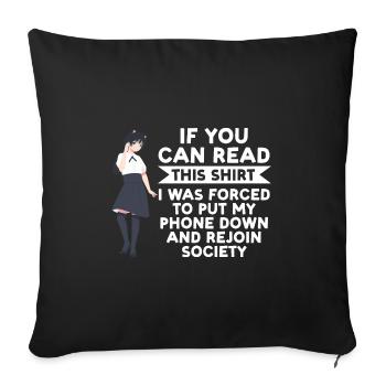 Anime merch Anime Anime Merchandise Geschenk - Sofakissenbezug 45 x 45 cm - Schwarz - Vorne