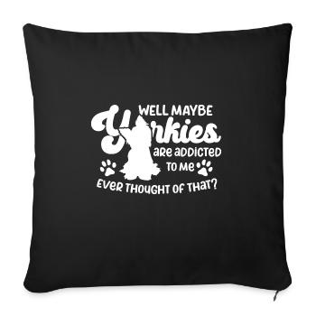Yorkshire Terrier Yorkie Dog Cadeau - Housse de coussin décorative 45 x 45 cm - noir - Devant