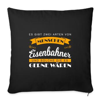 Eisenbahner Beruf Lokführer Geschenk - Sofakissenbezug 45 x 45 cm - Schwarz - Vorne