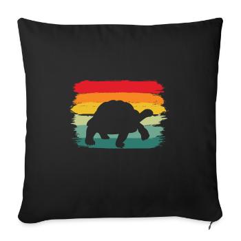 Retro Tortoise Vintage Turtle Reptile - Sofa pillowcase 17,3'' x 17,3'' (45 x 45 cm) - black - Front