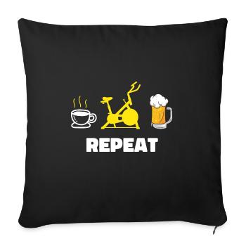 Indoor Cycling Bike Workout - Sofa pillowcase 17,3'' x 17,3'' (45 x 45 cm) - black - Front