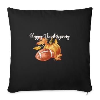 Tis The Season Happy Thanksgiving Football - Sofa pillowcase 17,3'' x 17,3'' (45 x 45 cm) - black - Front