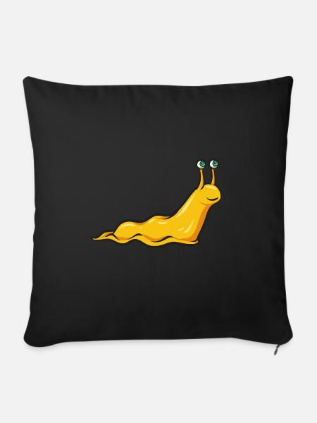 Bananenschnecke Schnecke - Sofakissenbezug 45 x 45 cm - Schwarz